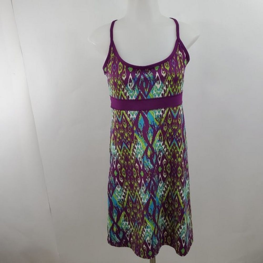 Lola Dress S‎ Purple Green Strappy A-line Empire Wo